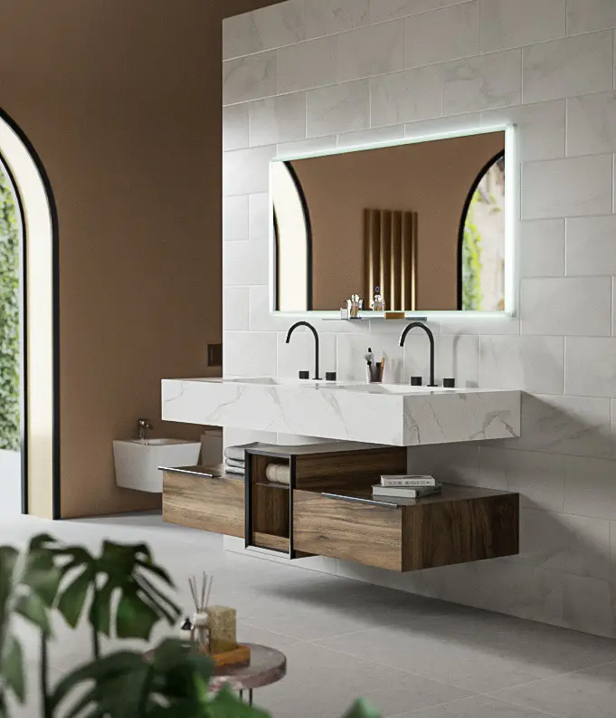 Modern hotel style bathroom cabinet - Shanglira Series