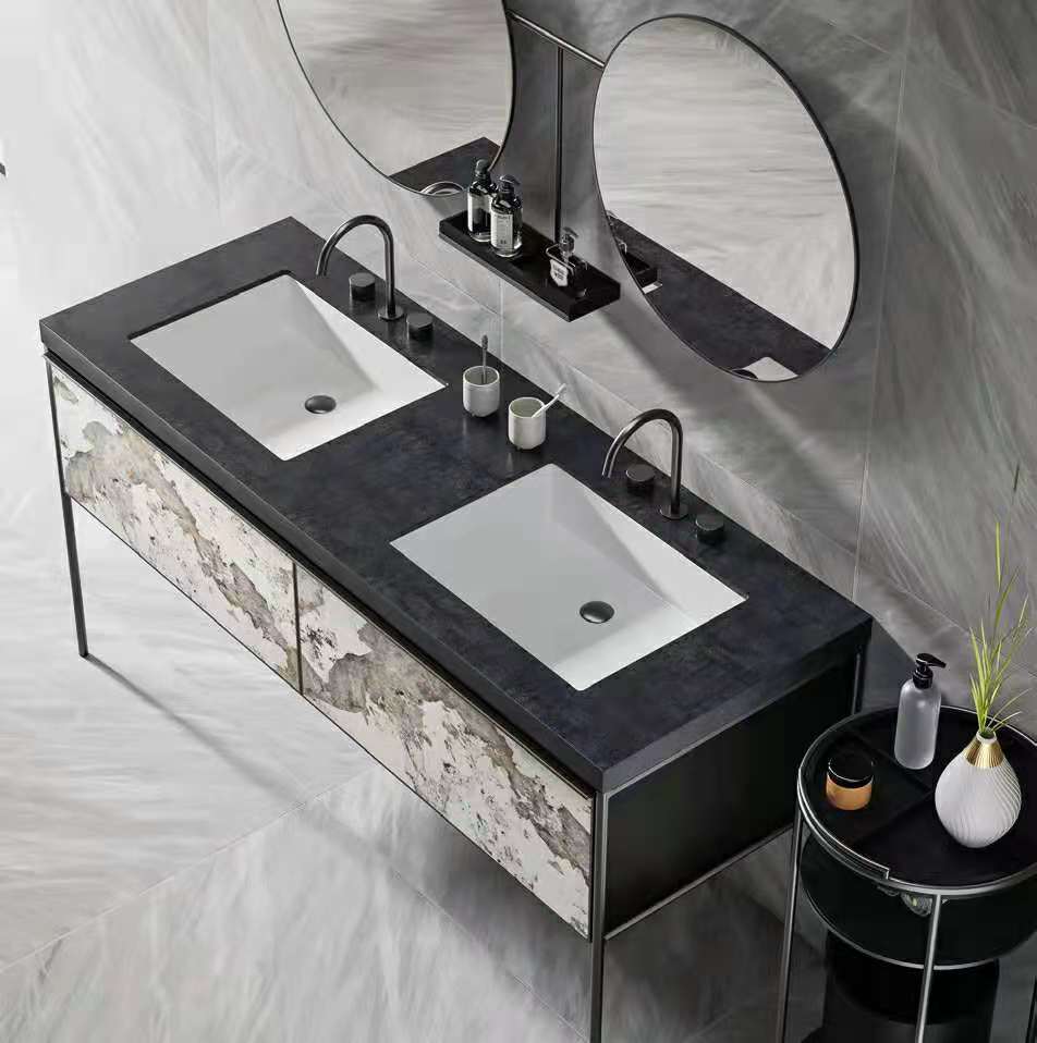 Modern minimalist Pandora slab bathroom cabinet combination — Blackbird  Series