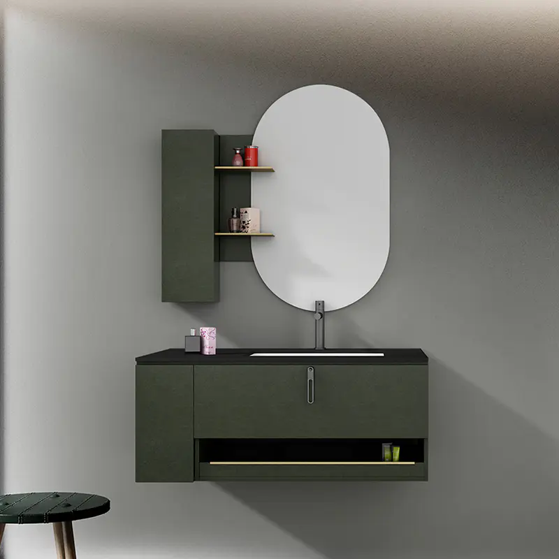 Modern minimalist dark green bathroom cabinet combination — Navarra Series
