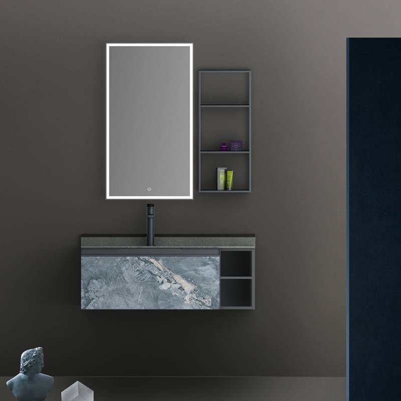 Modern minimalist Darth Cofankin slab bathroom cabinet combination — Mido Series