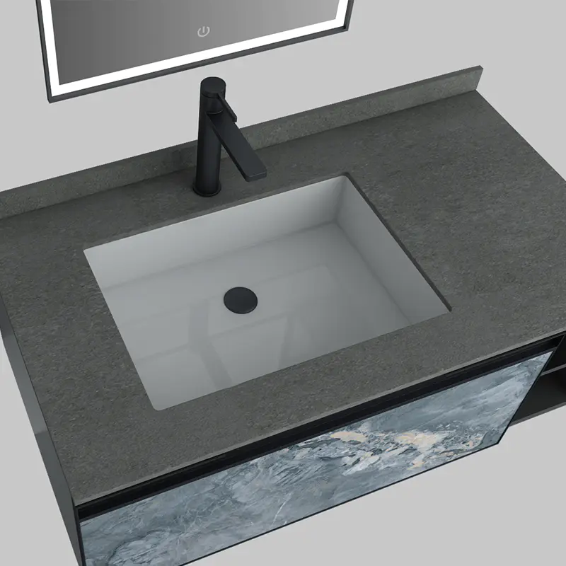 Modern minimalist Darth Cofankin slab bathroom cabinet combination — Mido Series