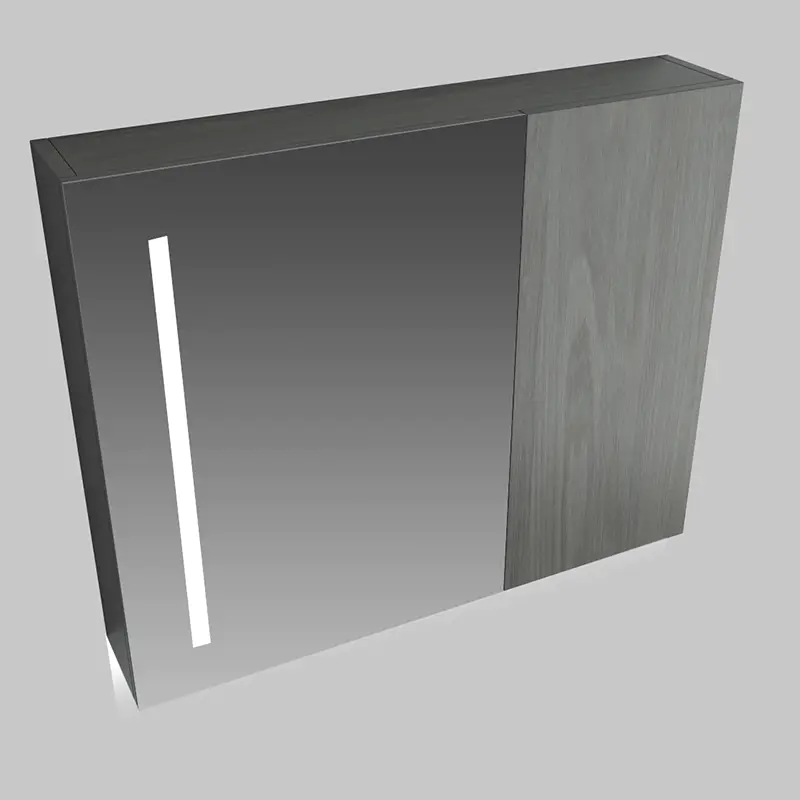 Modern minimalist Grey Elm bathroom cabinet combination — Lanzaga Series