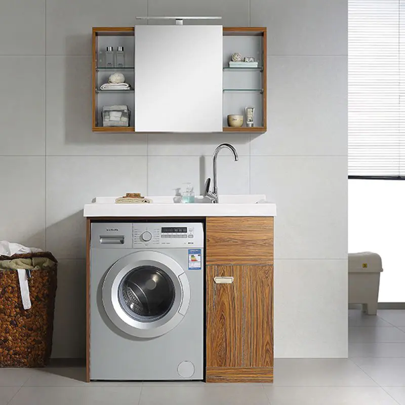 Laundry With One Door & Sink On The Left Or Right Side Stand Up Bathroom Cabinet - Feliz Series