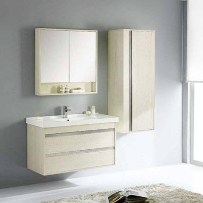 White Oak Wall Mounted Bathroom Cabinet with Two Drawers - Peony-Me Series