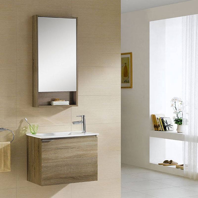 White Oak & Brown Oak Wall Mounted Bathroom Cabinet - Evergreen Series