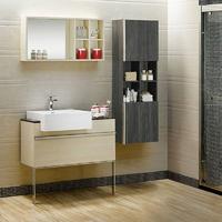 Ply-Wood Free Standing Bathroom Cabinet with One Drawer ,Stainless Steel Feet & Marble Top - Snow Drop Series