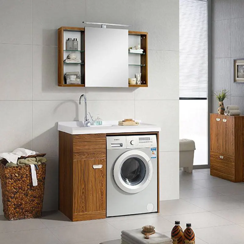 Laundry With One Door & Sink On The Left Or Right Side Stand Up Bathroom Cabinet - Feliz Series