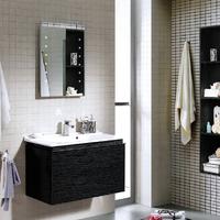 Pure Black & Silver Wall Mounted Bathroom Cabinet with Drawers - Orchid Series
