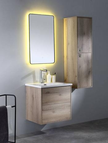 Canyon Oak or Cement Grey Wall Mounted  Bathroom Cabinet - Tono Series