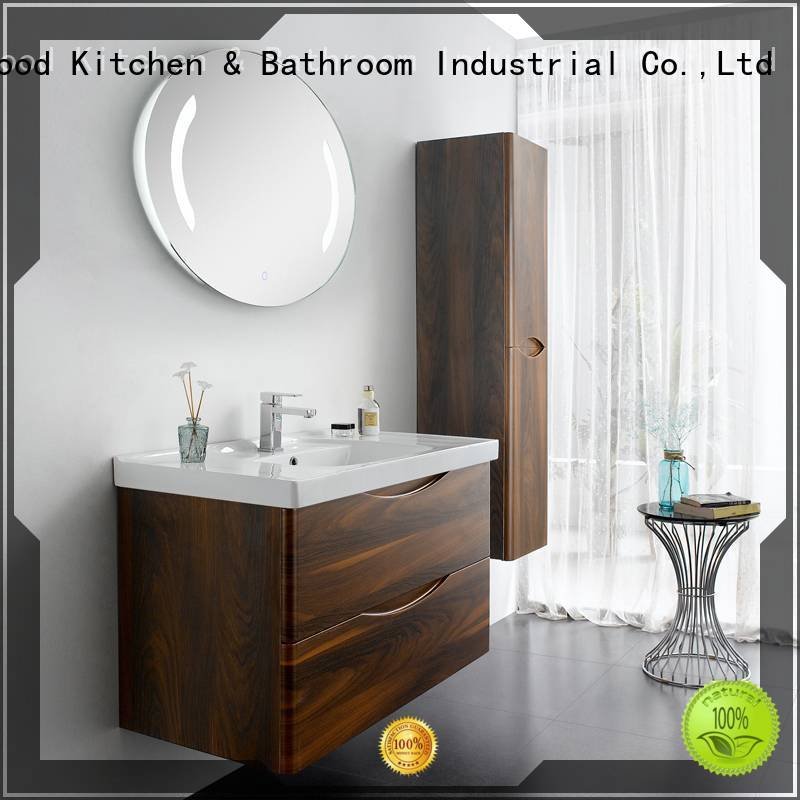 Find Brown Elm Wall Mounted Bathroom Cabinet With Drawers Luna